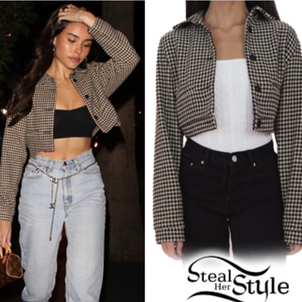 XS cry baby houndstooth jacket as seen on Madison Beer! 🎀